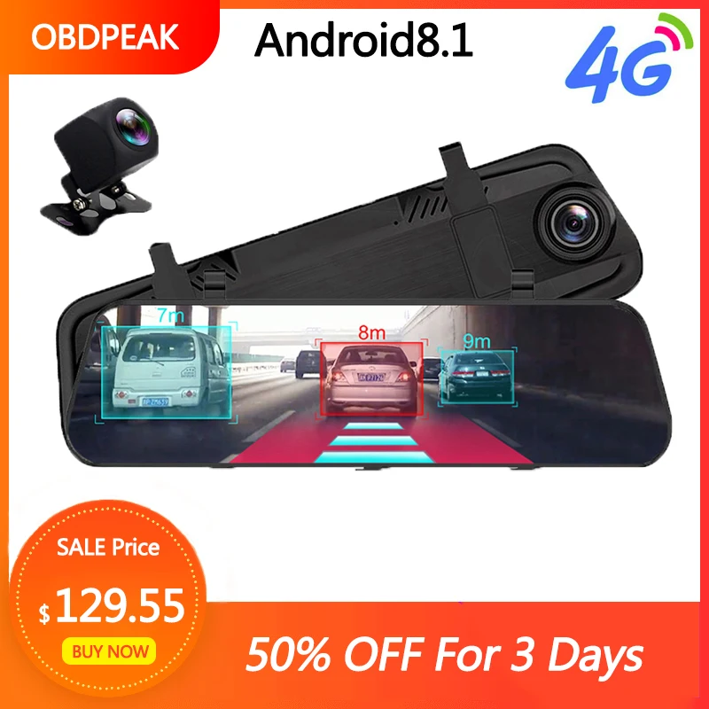 

4G ADAS Android Car DVR Dash cam 10 Inch Rearview mirror GPS WiFi FHD 1080P Dual Lens Video Recorder Dash Camera Registrar DVRs