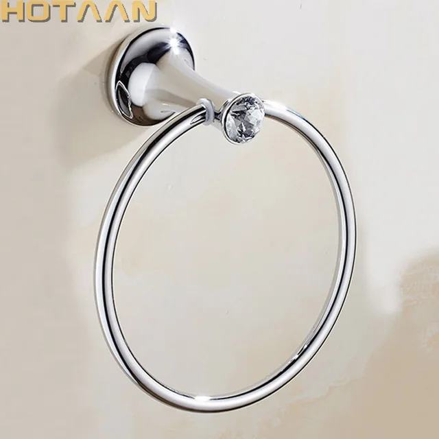 Towel Ring Chrome Bathroom Holder Stainless Steel Wall Towel Ring Chrome Bathroom Holder Stainless Steel Wall Mounted Round Rings Crystal
