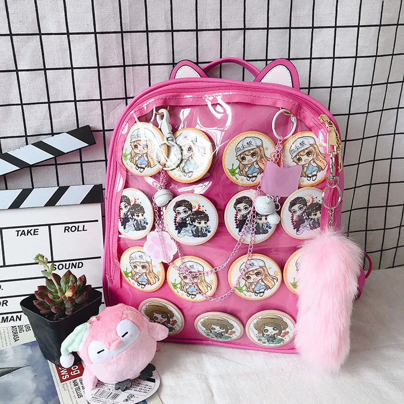 Прозрачные женские рюкзаки с милыми кошачьими ушками Ita, женские школьные сумки для девочек-подростков, школьные сумки, новинка