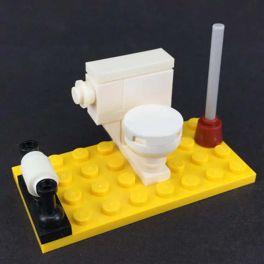 Legoingly Toilet Bathroom WC Building Blocks Bricks City Public MOC Accessories Assemble Model Kits Set DIY Kits Toys Gifts  (3)