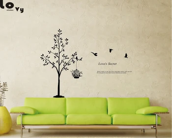 

Still Life Family Tree Vinyl Wall Sticker Love's Secret Quotes Wall Decal Bird Picture Wall Art Home Decor WA0073