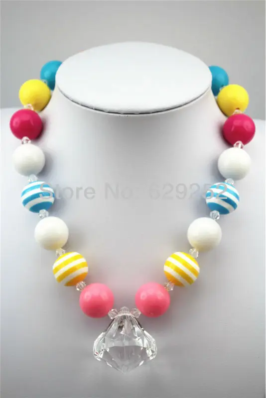 10 шт. в партии rainbowl красивого цвета Сладости Коренастый Bubblegum Акриловые necklace2013 коренастый ожерелья cb003