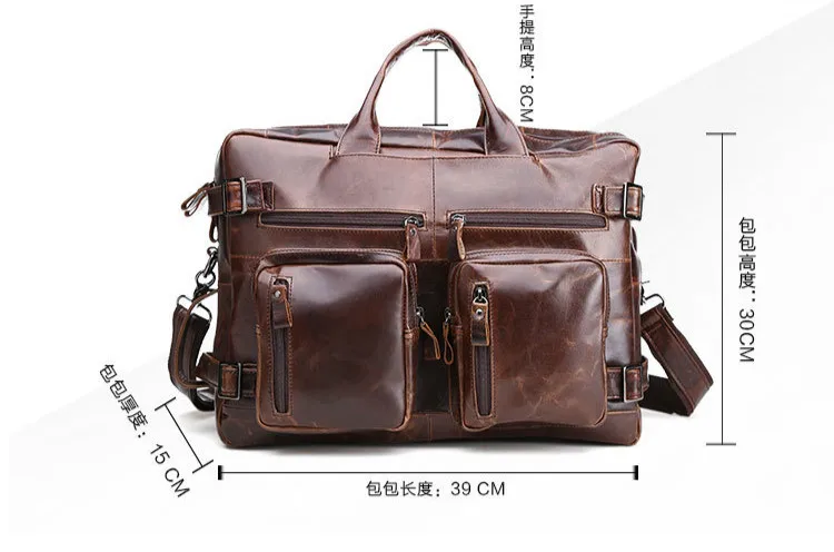 Высокое качество, портфель из натуральной кожи, мужская Сумка, 15 дюймов, ноутбук, мягкая воловья сумка, мужская сумка, деловые сумки, GW06