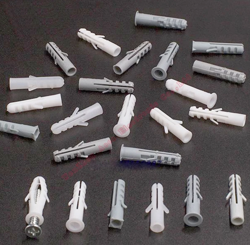 

100pcs/lot Plastic expansion pipe M5 M6 M7 M8 rubber plug plastic pipe nylon column expansion screw anchor plug wall plugs