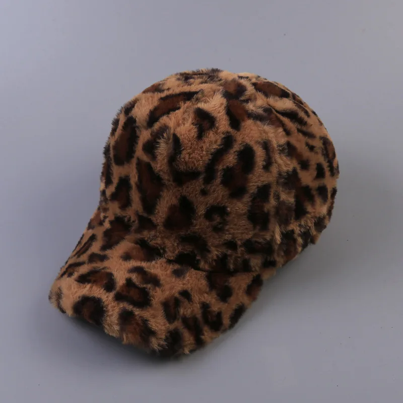 2018 Gorra Neymar Factory Direct Sale Leopard Plush Ms. Qiu Dong Han Edition Joker Thickening Warm Cap Wholesale Baseball Hat 