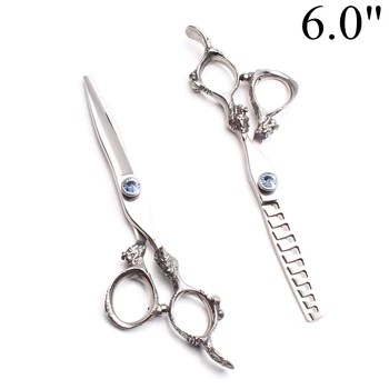 

6" 17.5cm JP 440C Engraving Logo Barber Scissors Styling Tool Cutting Scissors Thinning Shears Professional Hair Scissors C9107