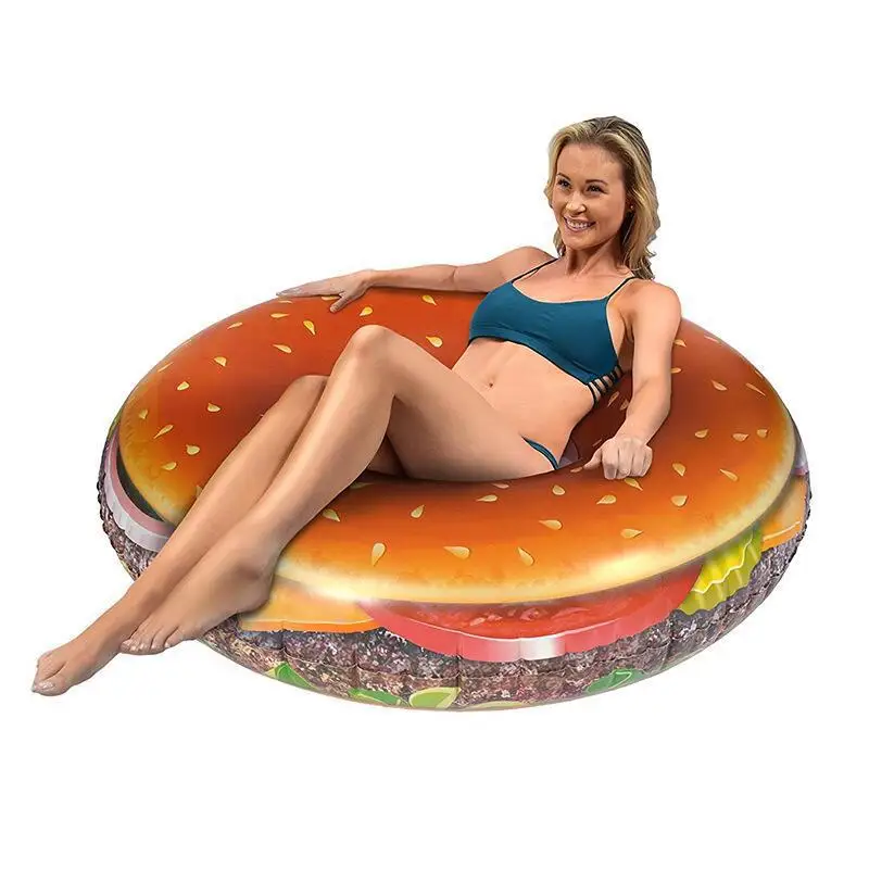 Adult swimming ring pool vison water park party toys air hamburger sea bed piscina float accessories tube rafting (6)