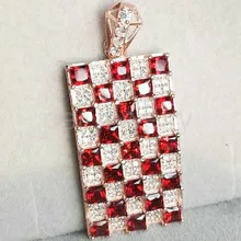 Кулон ожерелья из граната Мужская подвеска 0.4ct* 23 шт драгоценные камни натуральный гранат 925 серебро для мужчин или wo мужчин ювелирные изделия#16090801