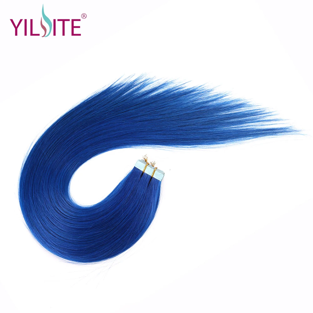 Yilite 20 дюймов 100% русские не Реми человеческие волосы на ленте для наращивания