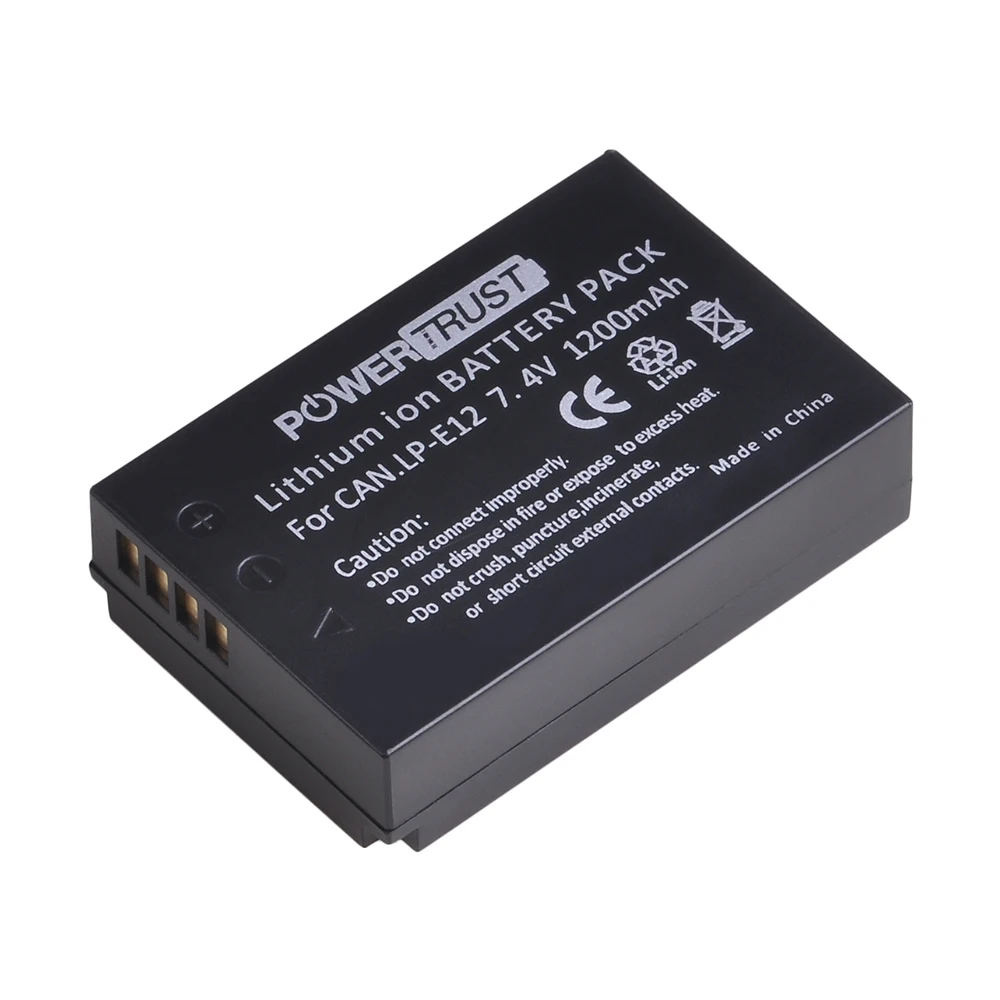 PowerTrust 2 шт. LP-E12 LPE12 LP E12 батарея+ ЖК USB двойной зарядное устройство для Canon EOS M50, EOS M100, 100D Kiss X7 Rebel SL1