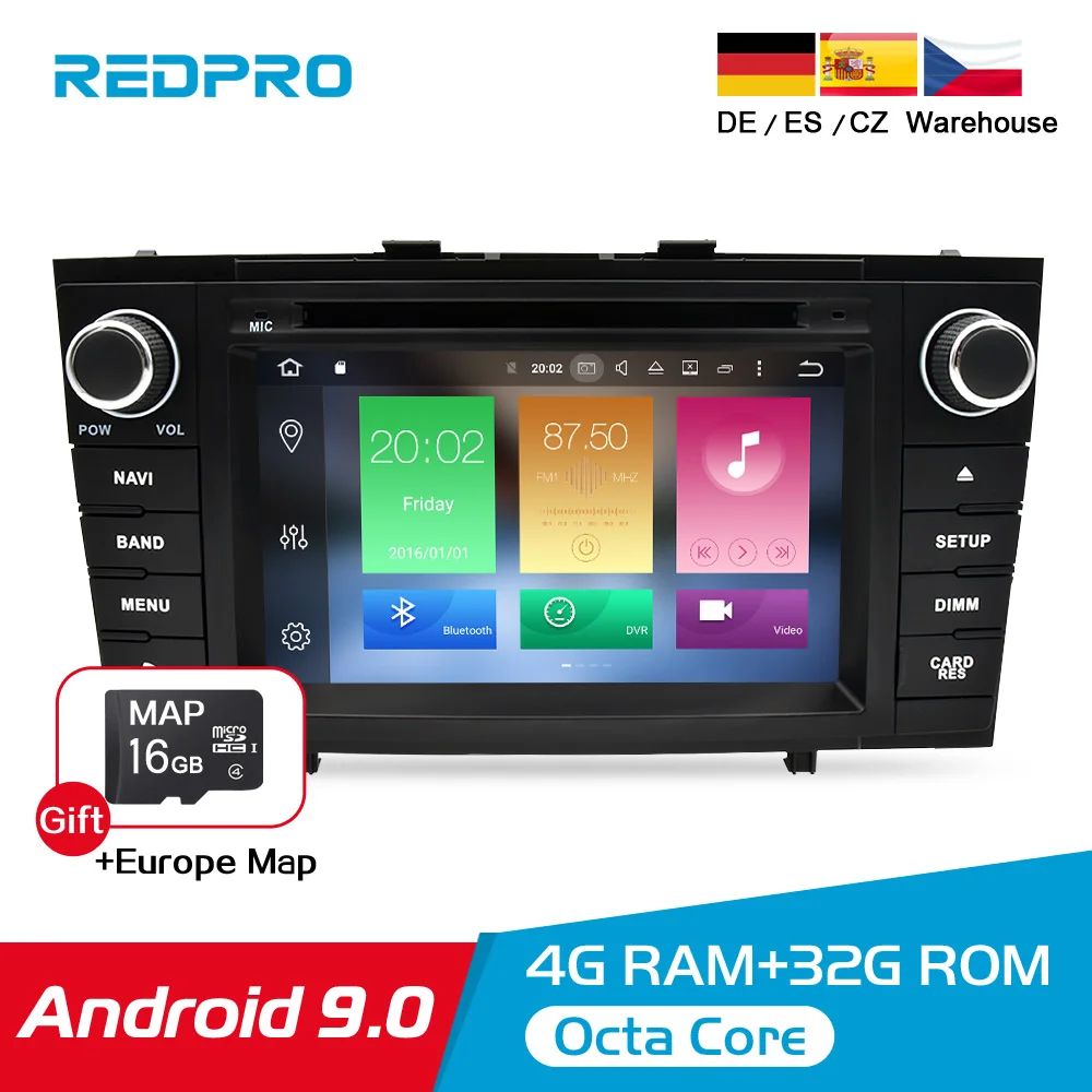 

7" Android 9.0 Car Stereo Radio For Toyota T27 Avensis 2009-2014 2 Din DVD GPS Navigation Wifi FM DAB+Headunit Bluetooth 4G RAM