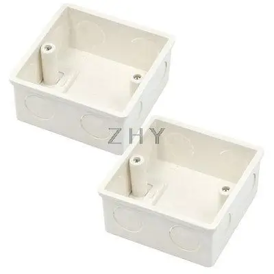 

2 Pcs 78x78x37mm White PVC Flush-Type Wall Mounted Single Gang Junction Box