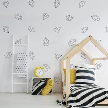 DIY виниловые Стикеры s домашнего декора для детской комнаты с геометрическим узором математическое графика стены Стикеры для детских XX052