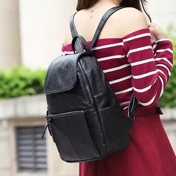 

030918 new hot women PU leather backpack lady casual travel bag