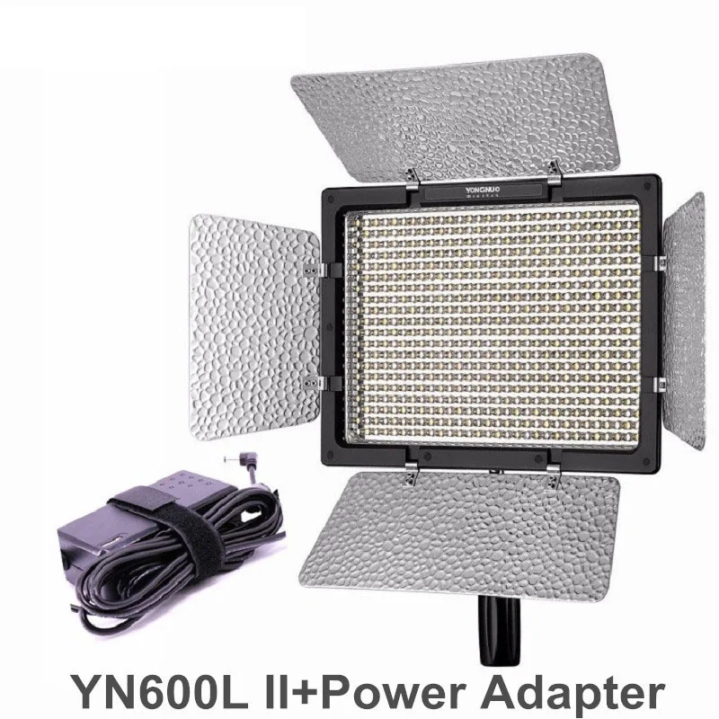 YONGNUO YN600L II CRI95 LED Video Light Panel with AC Power Adapter Adjustable 3200K 5500K YN