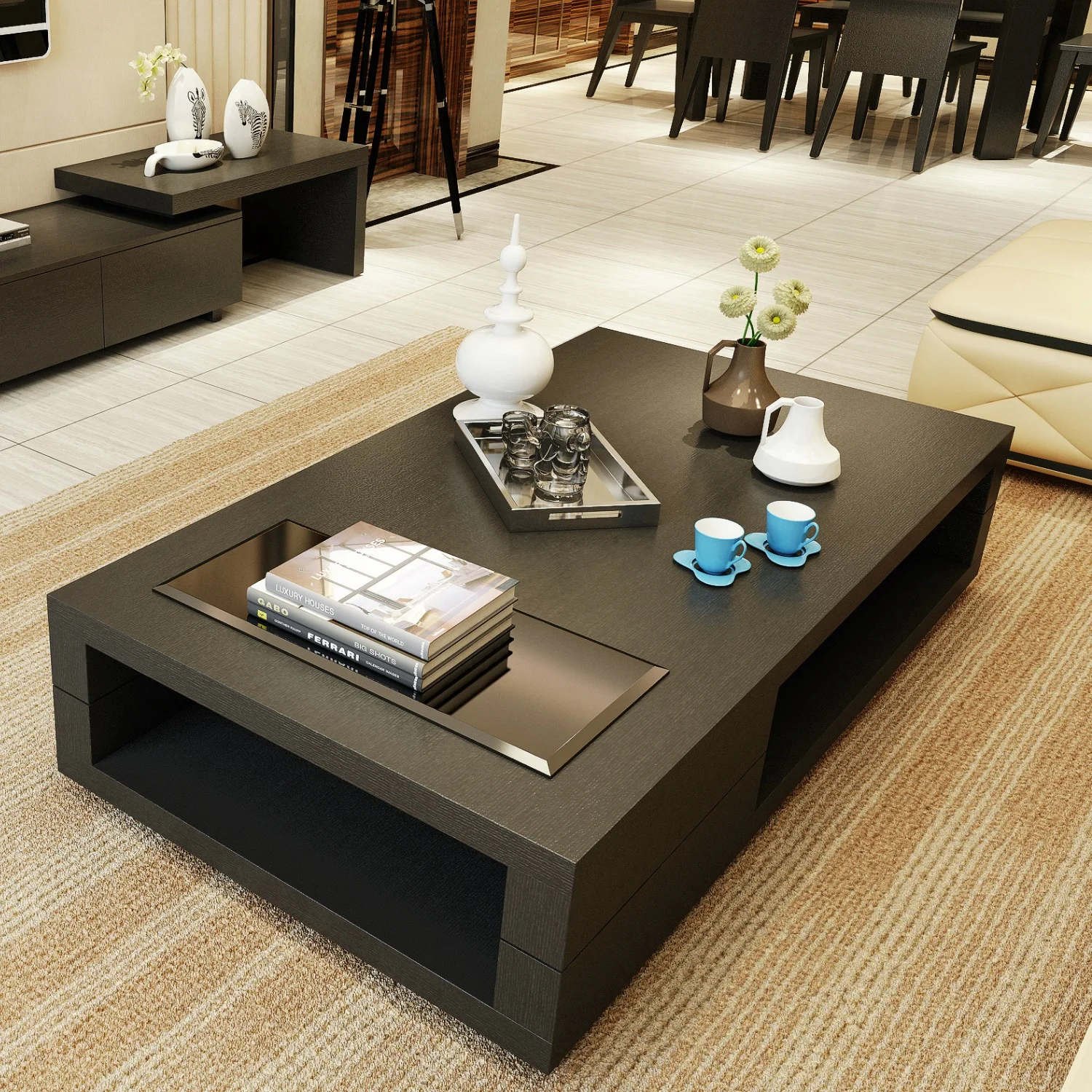 Cheap minimalist small apartment living room coffee table ...