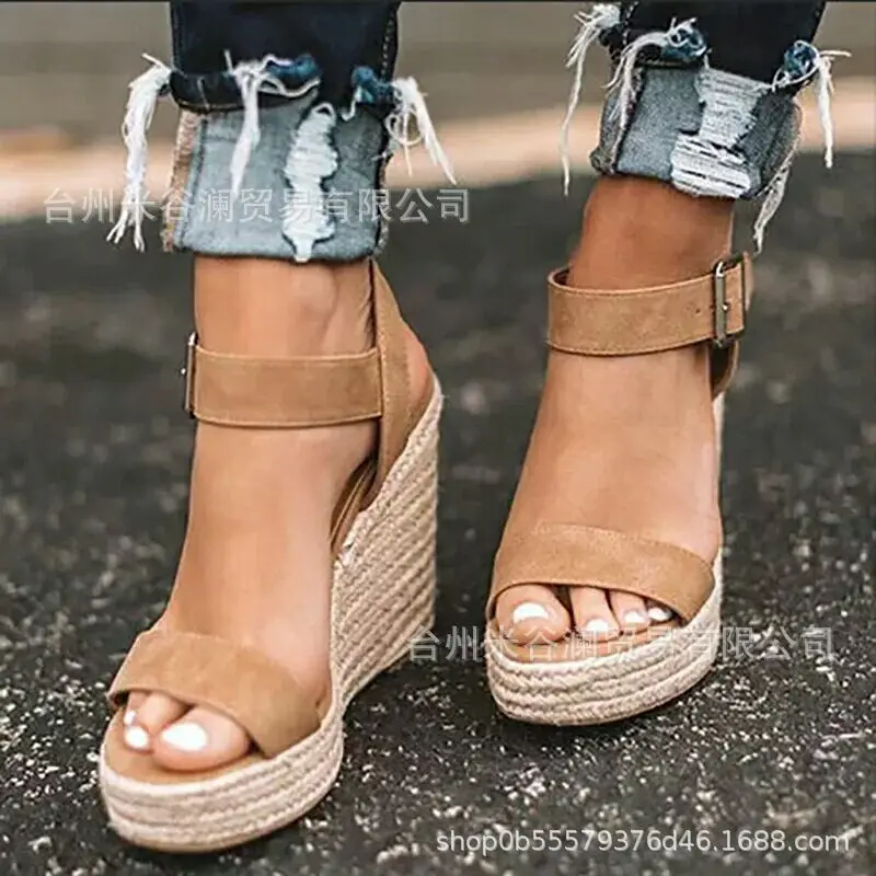 

Rome Gladiator Casual Women Sandals Wedges Platform Super High Heels Summer Sandals Flock Beach Designer Sandals Luxury 2019