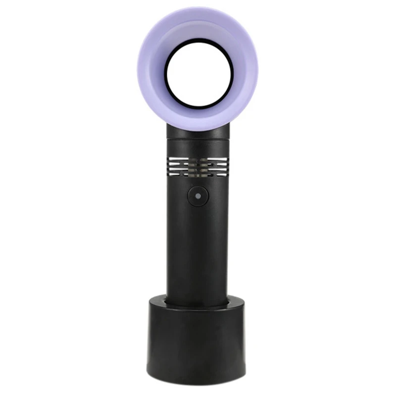 

Electric Bladeless Fan Portable Cordless Usb Charging Mini Handheld Fan Handheld Mini Cooler No Leaf Handy Fan-Black