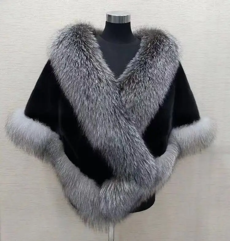 Элегантные Свадебные накидки из искусственного меха зимнее свадебное запашное пальто-халат с поясом - Цвет: black and grey