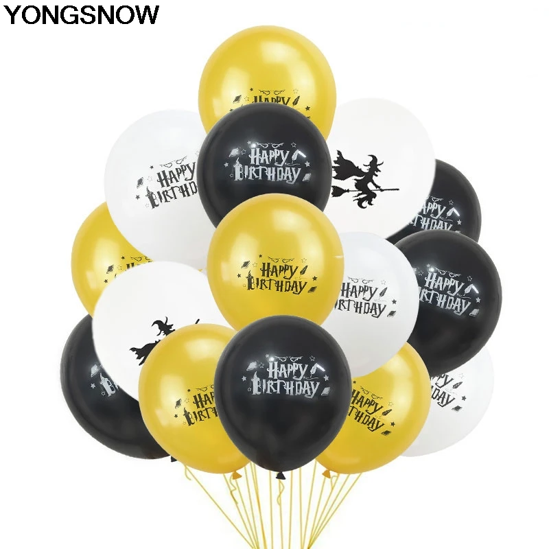 

10/15pcs Harry Potter Happy Birthday Witch Air Helium Latex Balloon Inflatable Magic Theme Birthday Party Decoration Kids Favors