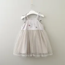 Hurave/однотонная майка принцессы, вышитая юбка, платья на подтяжках для маленьких девочек, детская летняя одежда, Эксклюзивное Платье vestido