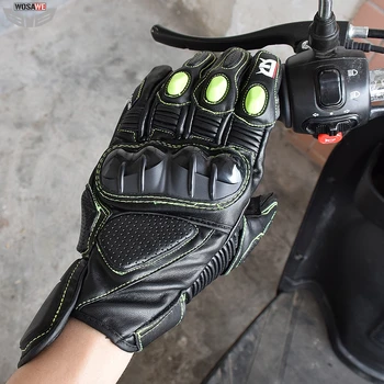 

Motocross Racing Genuine Leather Gloves moto Motorbike Touchscreen Waterproof Gloves Motorcycle Downhill Cycling Riding Gloves