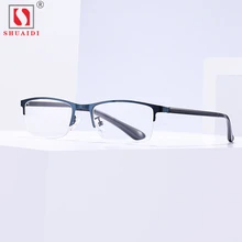 Мужские и женские очки для чтения мужские s металлическая полуоправа смола линзы очки для чтения+ 1 1,5 2 2,5 3 3,5 4 диоптрий с чехлом