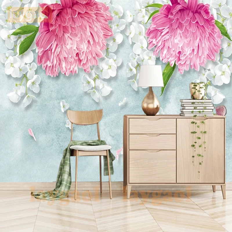 

pastoral 3D Wallpaper Photo Wall Murals European watercolour Flower Sofa TV Background Home Decor 3D Wall Murals Wallpaper Roll
