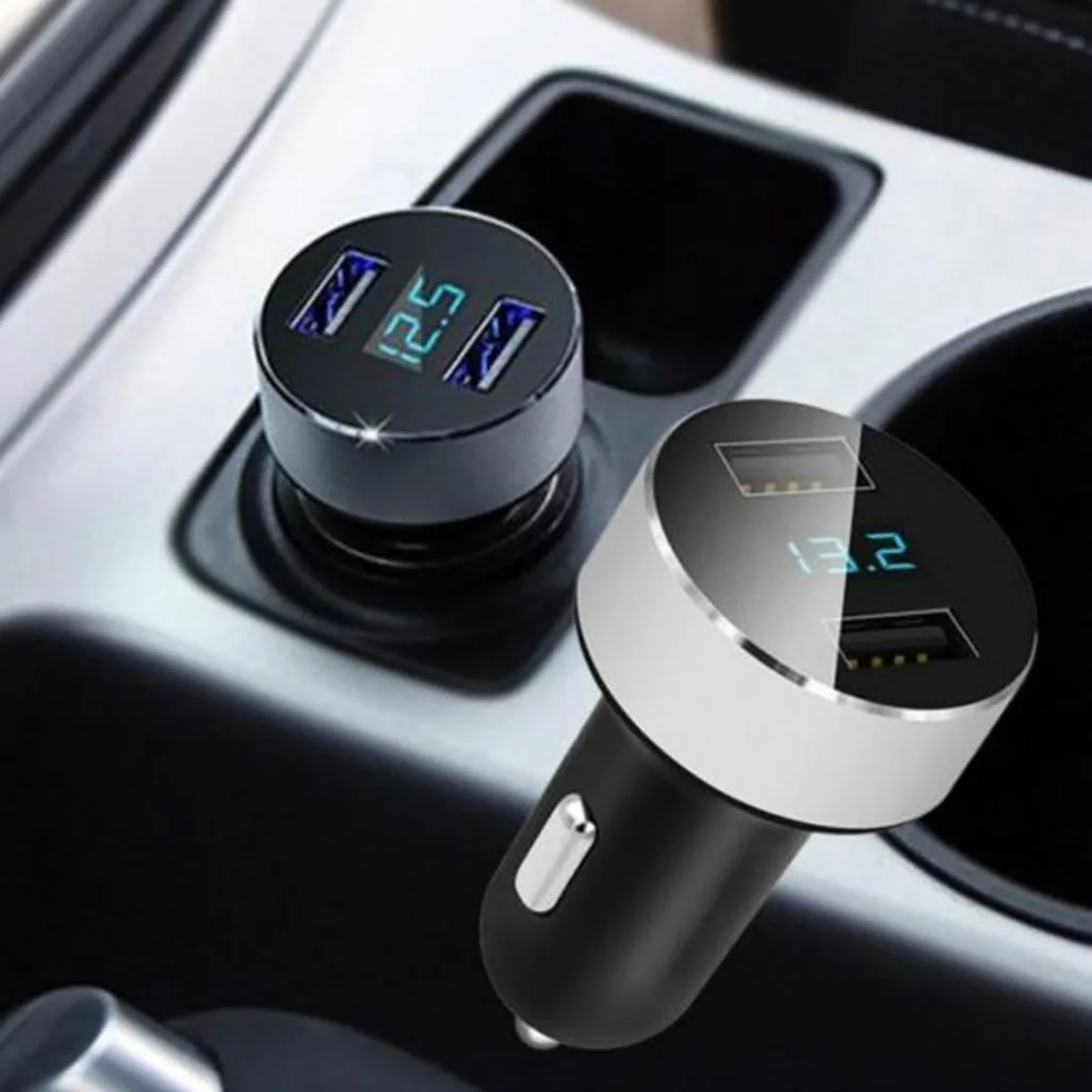 

3.1A Dual USB Car Charger With LED Display Universal Mobile Phone Car-Charger for Xiaomi Samsung S8 iPhone 6 6s 7 8 Plus Tablet