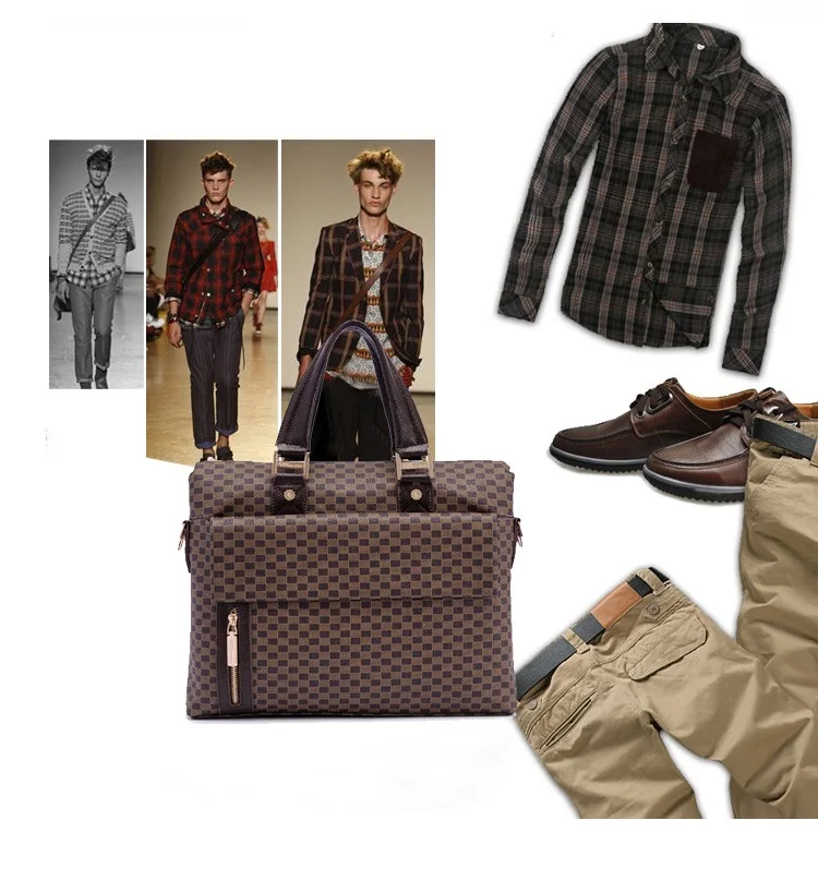 Mens Leather Bag Crossbody Tote Handbag Shoulder Bags Casual Handbags Zipper Brown High Quality17