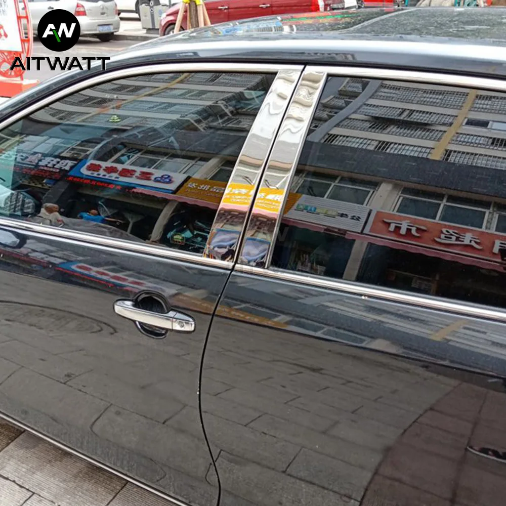 

Fit For Toyota Camry 2006-2016 Stainless Steel Window Trims Protector Cover Glass Strips B+C Center Pillars Car Accessories 6Pcs