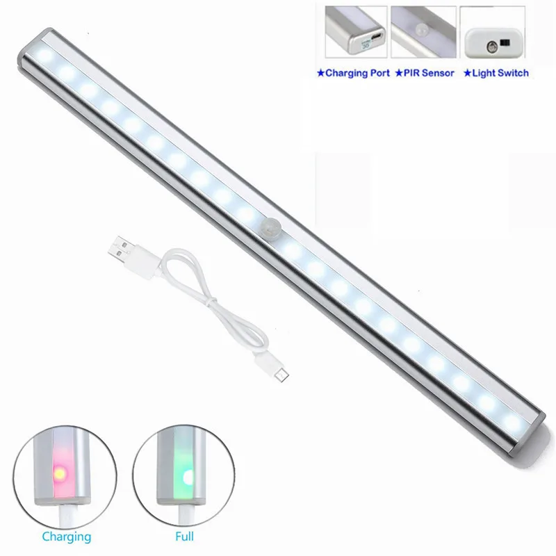  10/20 LED Under Cabinet Light Motion Sensor Lamp lighting for Wardrobe Cupboard Closet Kitchen USB  - 33002168100