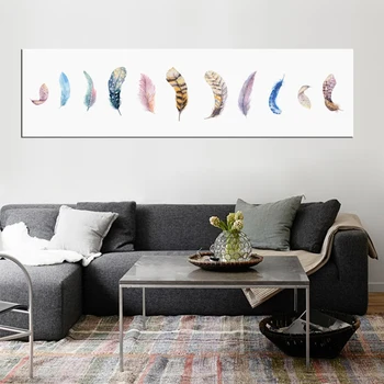 

Abstract Watercolor Paintings Poster Nordic Feather Painting Walls for Kids Room Decoration Large Modern Wall Art Canvas Prints