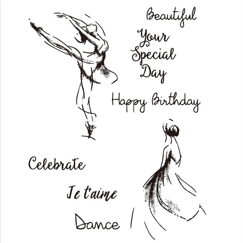 

KLJUYP Dancer Clear Stamps Scrapbook Paper Craft Clear stamp scrapbooking