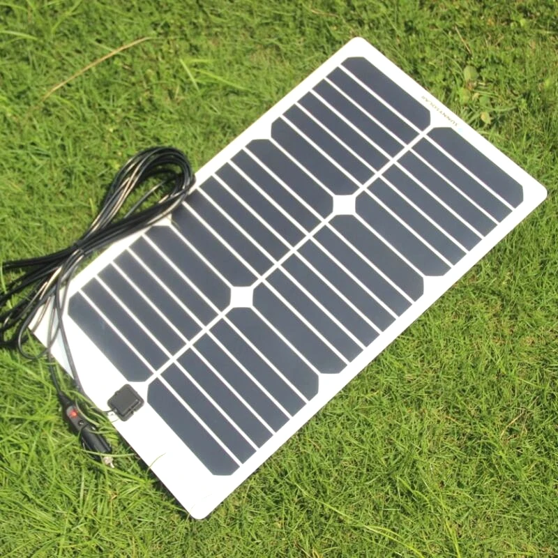 BUHESHUI Semi flexible Sunpower 20W 18V Solar Panel Charger For 18V Car Boat Motor Battery