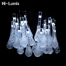 HI-Lumix капли воды солнечные гирлянды 5 м 20 светодиодов Открытый водонепроницаемый украшения Рождественские огни для дома сад газон квадратные Вечерние