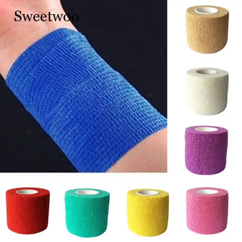 

5cm*5cm Elastic Cotton Roll Adhesive Tape Sports Muscle Tape Bandage Care Kinesiology First Aid Tape Muscle Injury Support