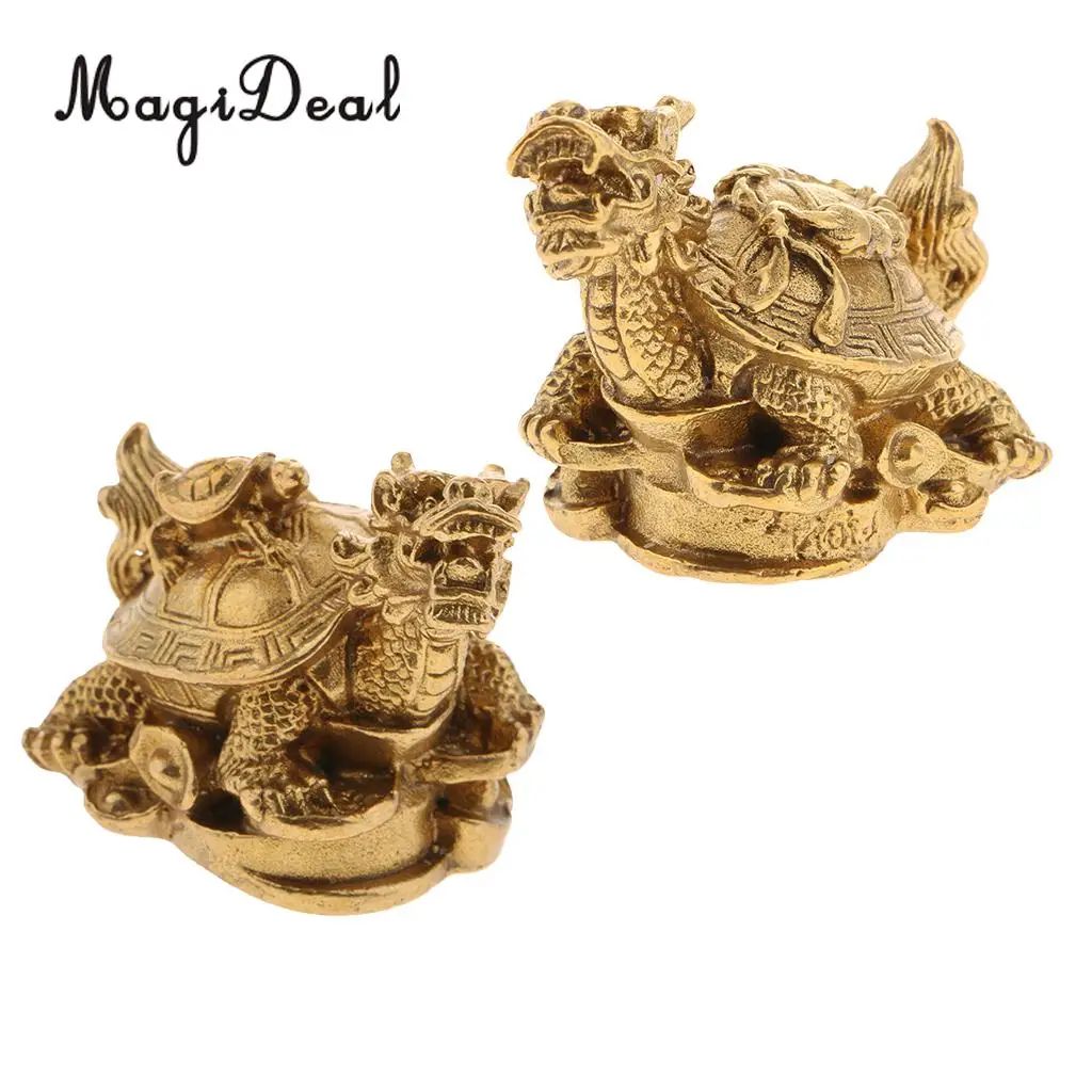 Feng Shui Wealth Prosperity Dragon Turtle Statue Lucky Wealth Ancient Coins Housewarming Congratulatory Gift