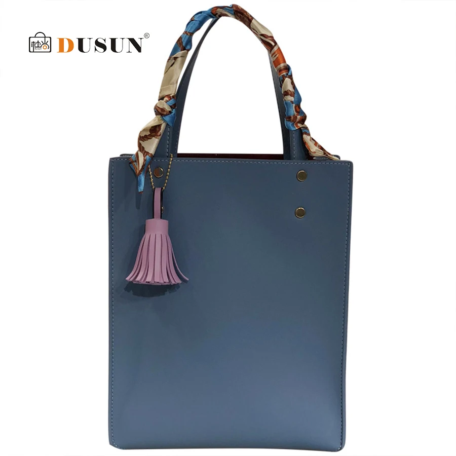 DUSUN 2pcs/Set Women Bag Tassel Pure PU Leather Shoulder Crossbody Bag Women Handbag Scarves Set Large Tote Female Shopping Bag