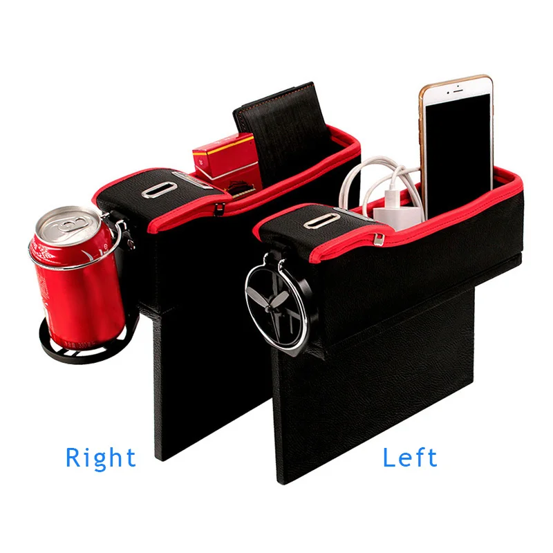 

Car Console Seat Storage Box Coin Side Pocket Bottle Holder Auto Organizer For Food Drinks Wallet Phone Key CSL2017