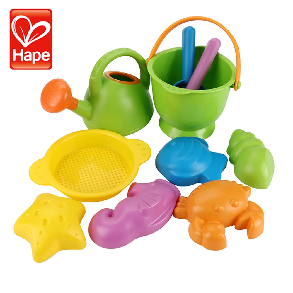 HAPE 10 pièces sable Sandbeach plage jouets enfants été cadeau enfants en plein air jouer outils modèle Animal bouilloire avec sac de rangement