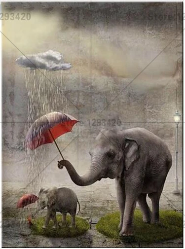 

DIY 5D Diamond Painting elephant umbrella Picture of Rhinestones Handmade Full Diamond Embroidery Cross Stitch Diamond Mosaic
