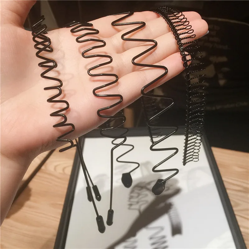 Шикарный мужской Для мужчин женский черный волнистые Hairbands Невидимый