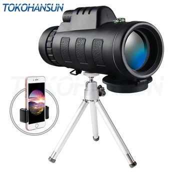 Tokohansun 40 × 60ズーム単眼望遠鏡広角拡大鏡望遠鏡携帯電話レンズ用ダストカバーコンパスiphone 8