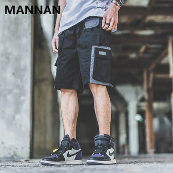 

MANNAN 2019 Spring Summer Japanese Streetwear Big Pocket Cargo Shorts for Men Urban Boys Drawstring Hip Hop Short Pants