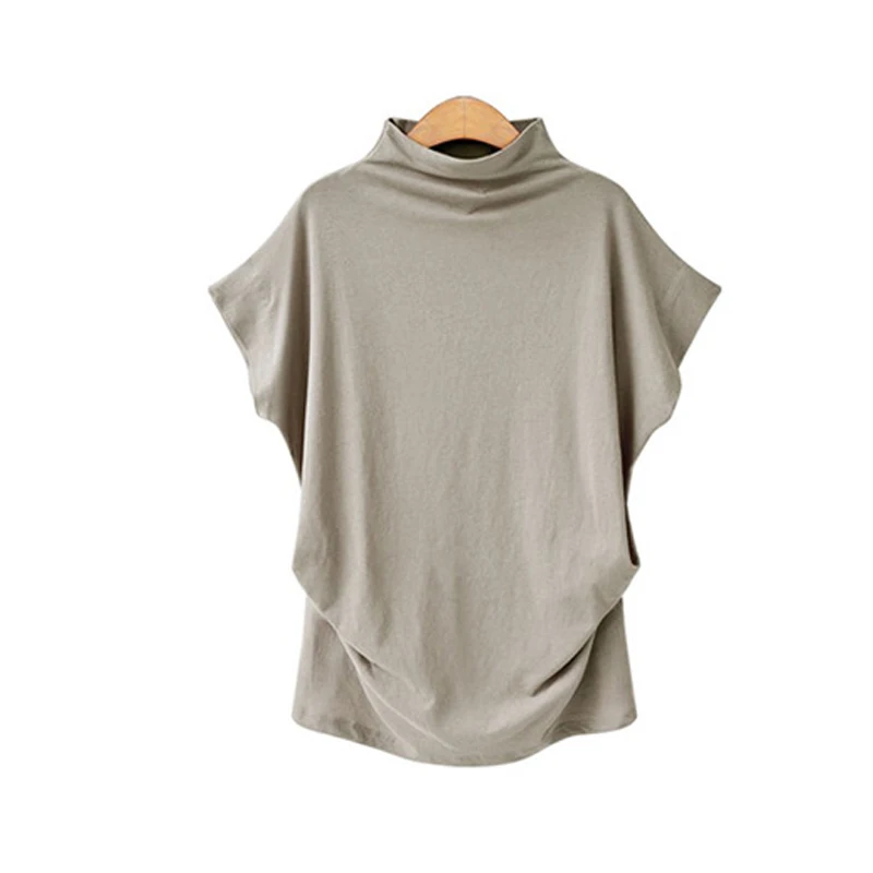 Плюс Размеры футболка женская большой размер блузка водолазка корейский модный свитер Для женщин водолазка футболка хлопковые топы Roupas feminina magliette Donna женская одежда