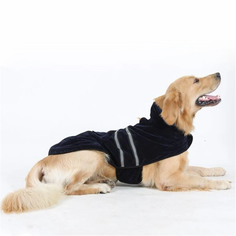 Dog Jacket Coat Reflective Stripe Dog Clothes Winter Warm Fur Collar Vest Sport Clothing  Sniffer Dog Thick Clothing4