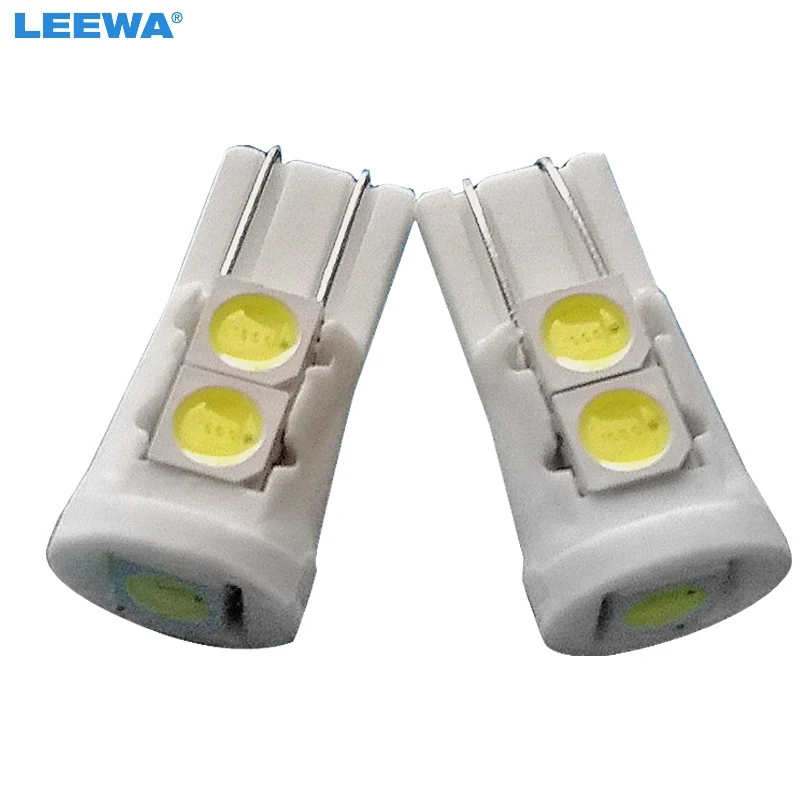 LEEWA 4pcs Super White Auto T10 194 168 5SMD 5050 Chip Ceramic Wedge Car LED Door Light Bulbs Marker Lamps 12V #CA4648 | Автомобили и