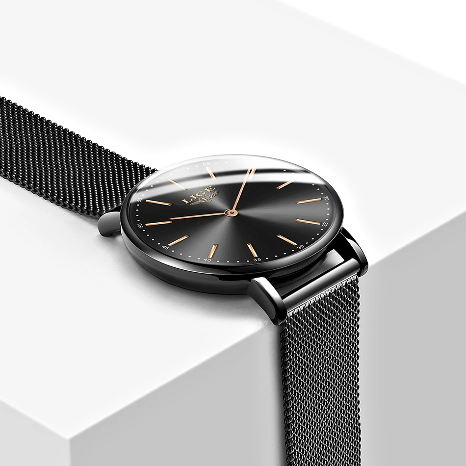 LIGE Brand Quartz Movement High Quality Waterproof Women Watch Stainless Steel Mesh Casual Ladies Top Watch Fashion Holiday Gift LIGE Brand Quartz Movement High Quality Waterproof Women Watch Stainless Steel Mesh Casual Ladies Top Watch Fashion Holiday Gift