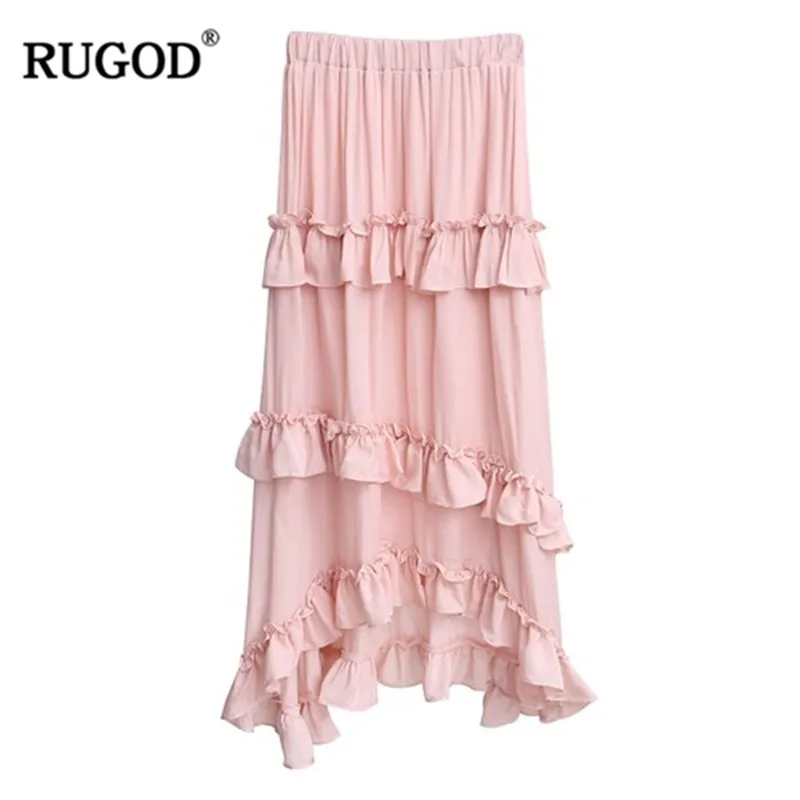 Suelto Múltiples De Falda Rugod Modis Alta Irregular Borde Rizado Rosado Capas púrpura Mujeres Cintura 2019 Dulce Estilo Coreano Casual Las Nuevo qq7zt